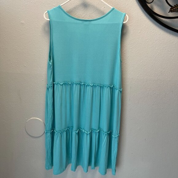 Heimish USA Aqua Tiered tank tunic  Sleeveless Top  Plus Size nwot - Picture 4 of 5